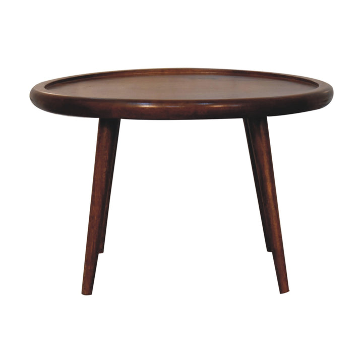 Solid Wood, Chestnut Plate Coffee Table, Dark Brown