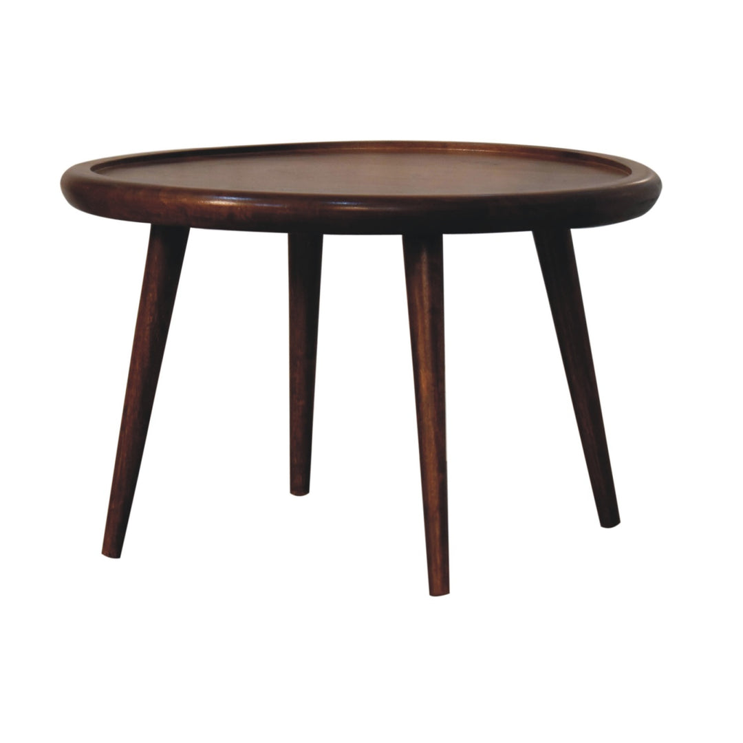 Solid Wood, Chestnut Plate Coffee Table, Dark Brown