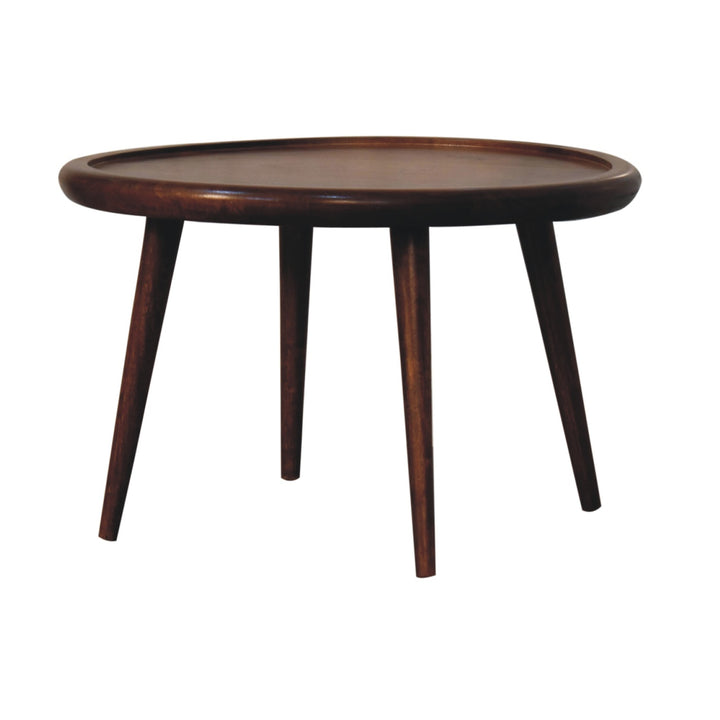 Solid Wood, Chestnut Plate Coffee Table, Dark Brown