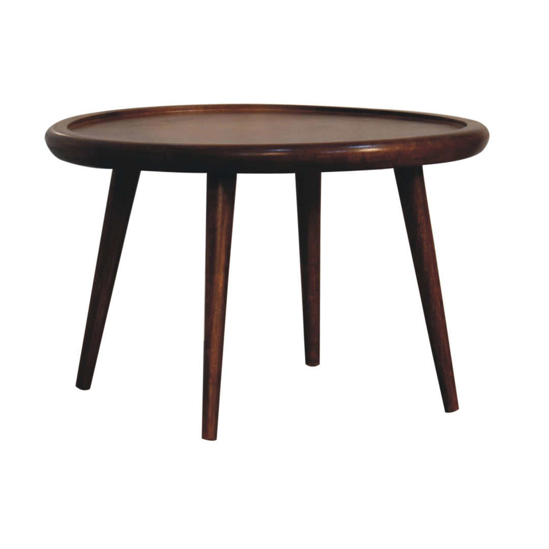 Solid Wood, Chestnut Plate Coffee Table, Dark Brown