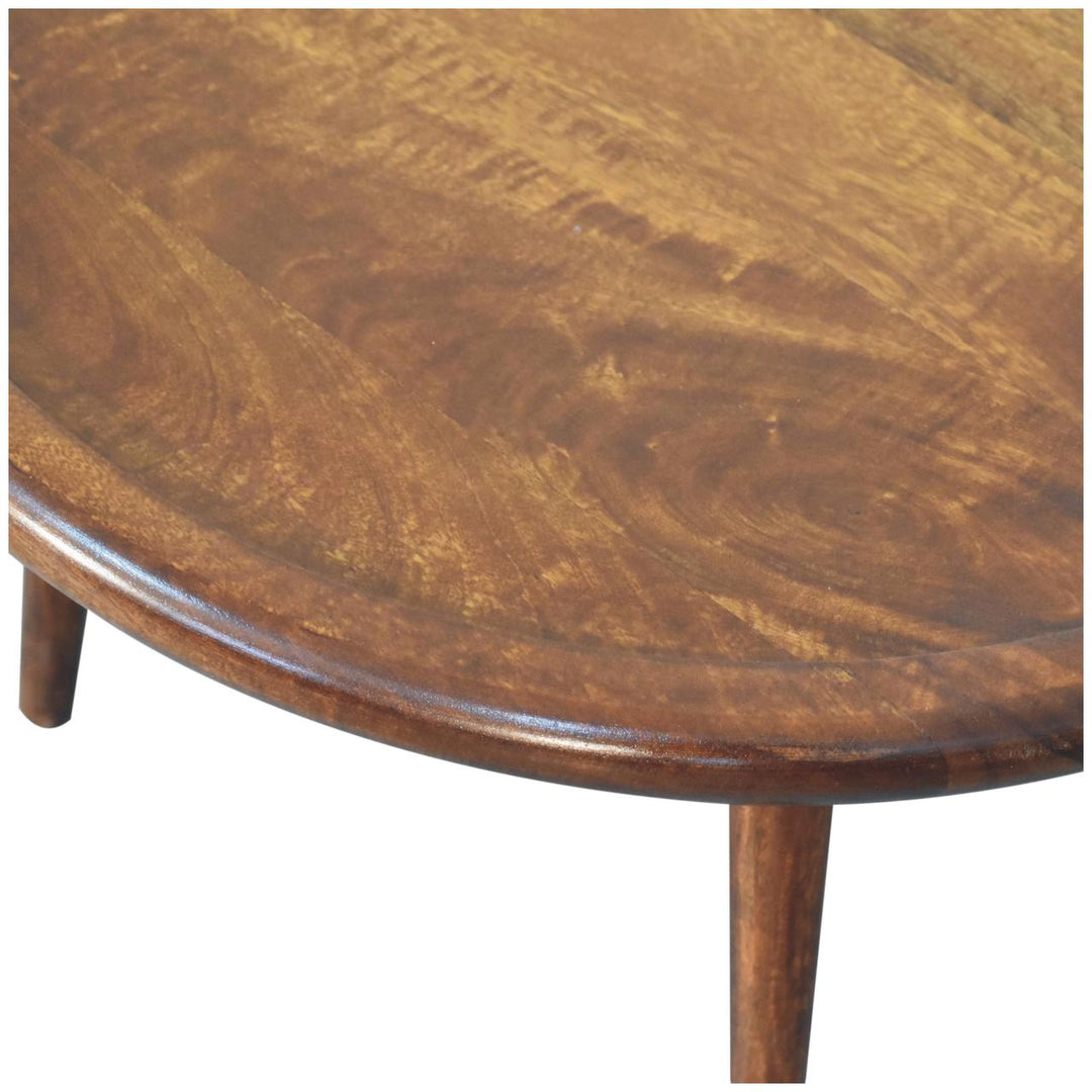 Solid Wood, Chestnut Plate Coffee Table, Dark Brown