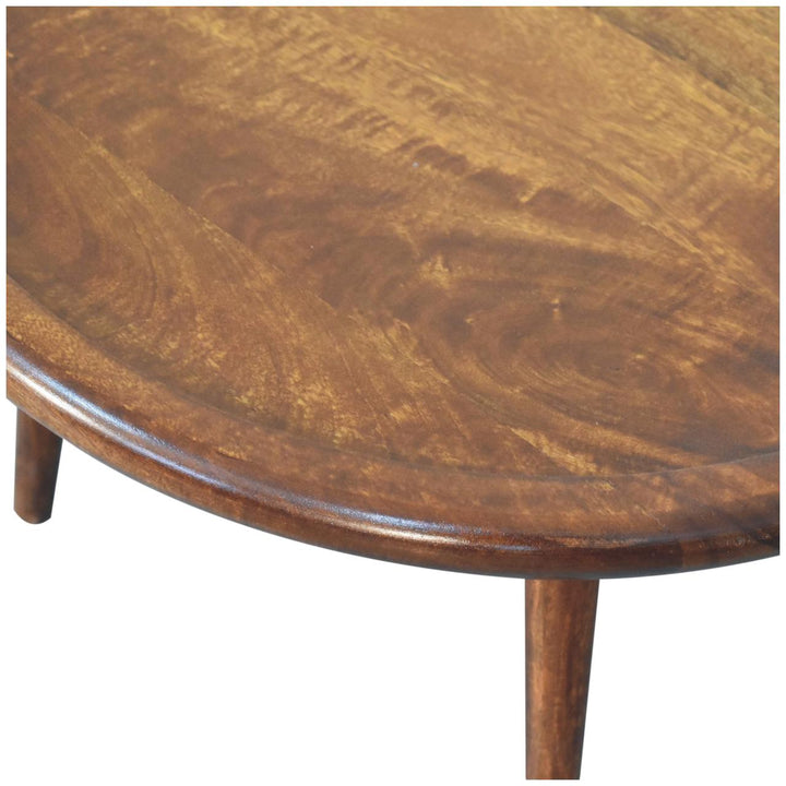Solid Wood, Chestnut Plate Coffee Table, Dark Brown