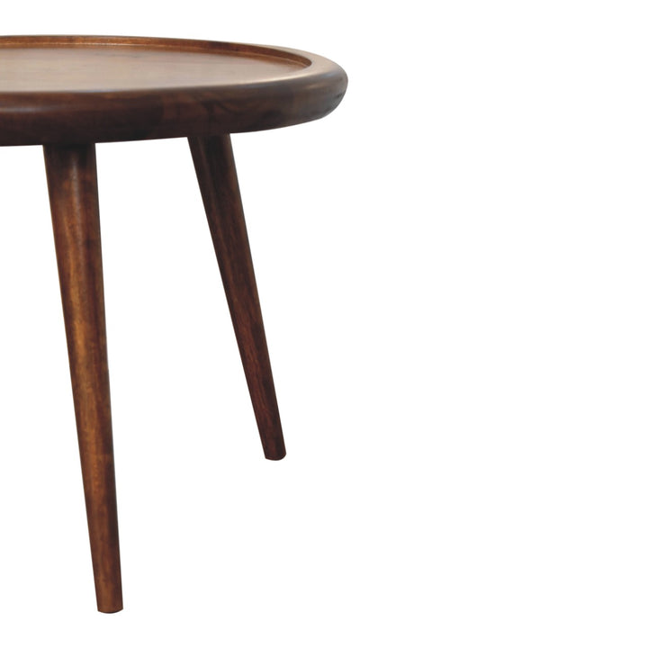 Solid Wood, Chestnut Plate Coffee Table, Dark Brown