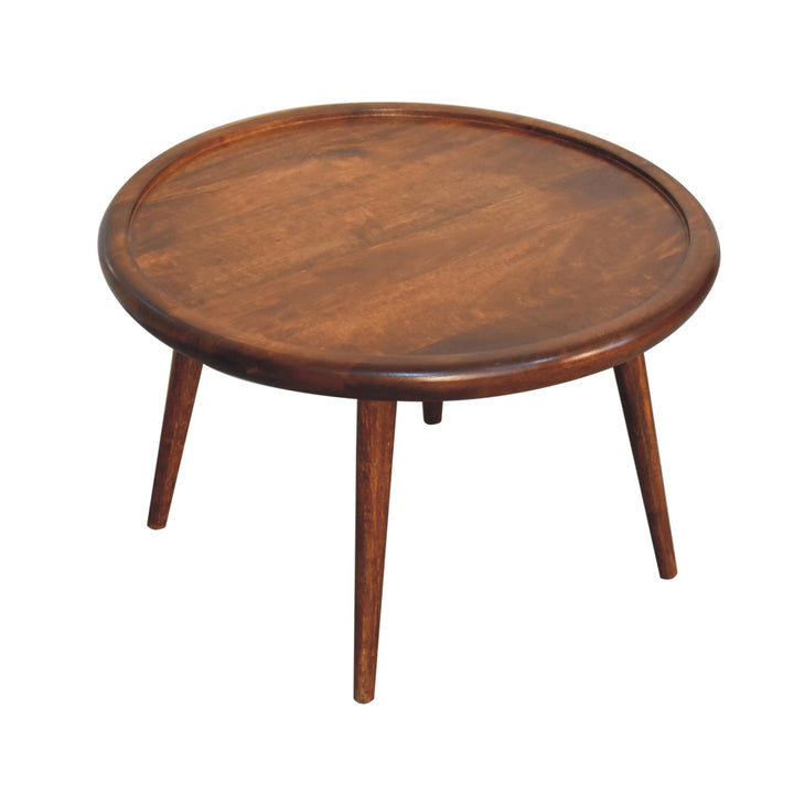 Solid Wood, Chestnut Plate Coffee Table, Dark Brown