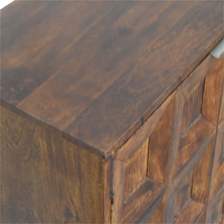 Solid Wood Quad Cabinet, 2-Shelves, Brown