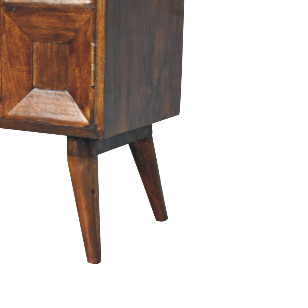 Solid Wood Quad Cabinet, 2-Shelves, Brown