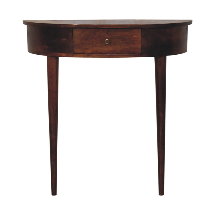 Solid Wood Backless Mounted Console, 1-Drawer, Chestnut, Brown