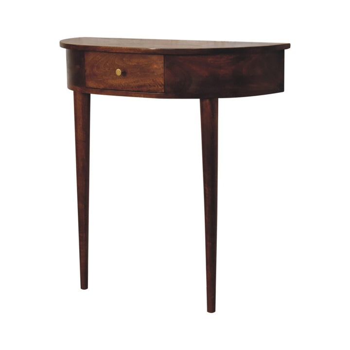 Solid Wood Backless Mounted Console, 1-Drawer, Chestnut, Brown