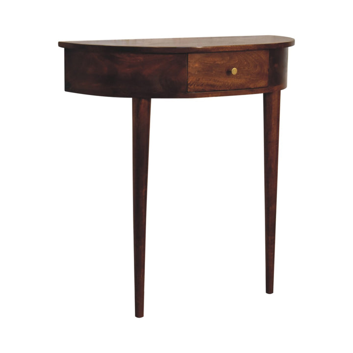Solid Wood Backless Mounted Console, 1-Drawer, Chestnut, Brown