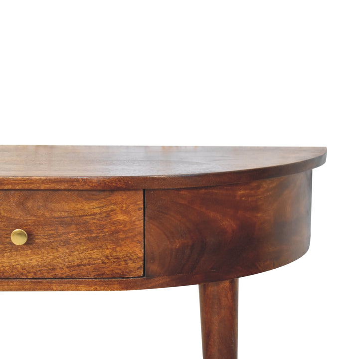 Solid Wood Backless Mounted Console, 1-Drawer, Chestnut, Brown