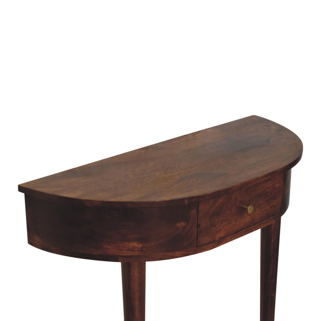 Solid Wood Backless Mounted Console, 1-Drawer, Chestnut, Brown