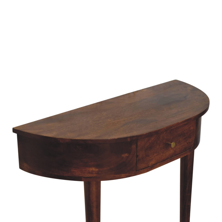 Solid Wood Backless Mounted Console, 1-Drawer, Chestnut, Brown