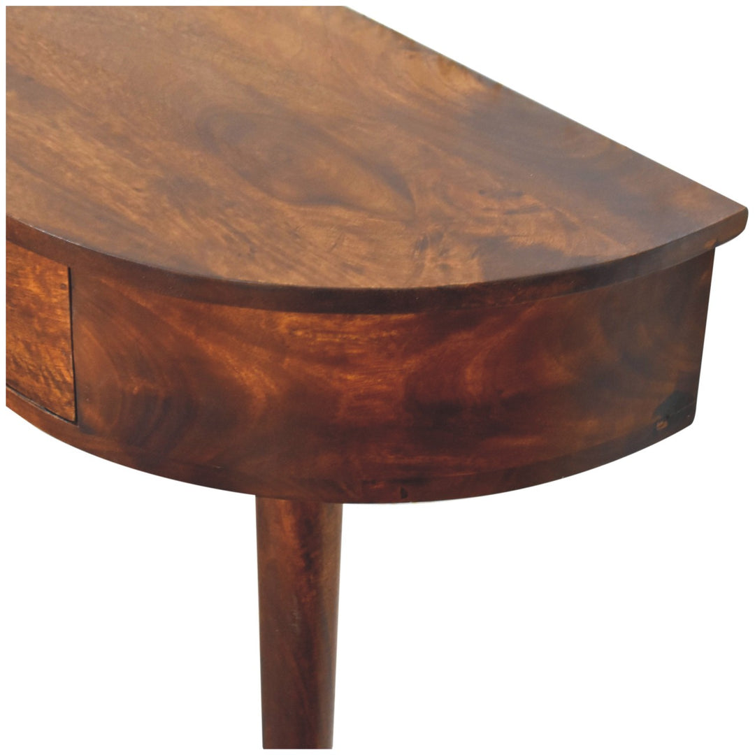 Solid Wood Backless Mounted Console, 1-Drawer, Chestnut, Brown