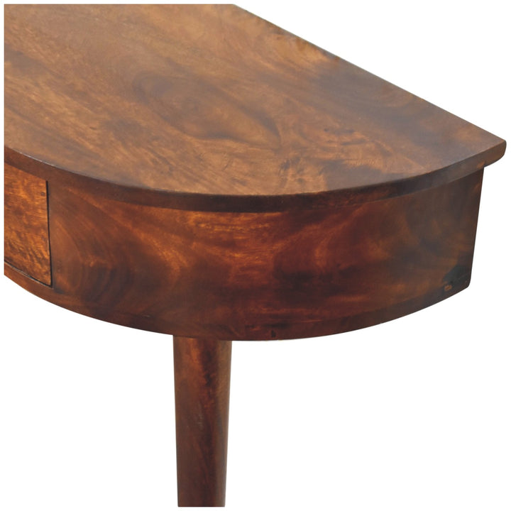 Solid Wood Backless Mounted Console, 1-Drawer, Chestnut, Brown