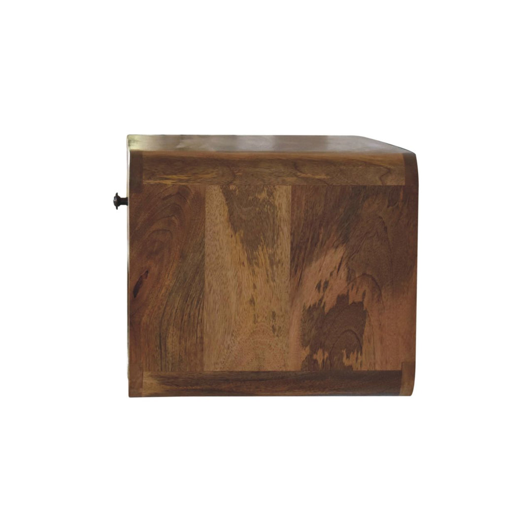 Solid Wood Large Floating Curve Open Slot Bedside