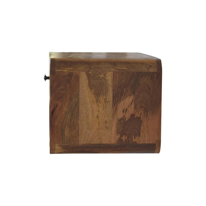 Solid Wood Large Floating Curve Open Slot Bedside