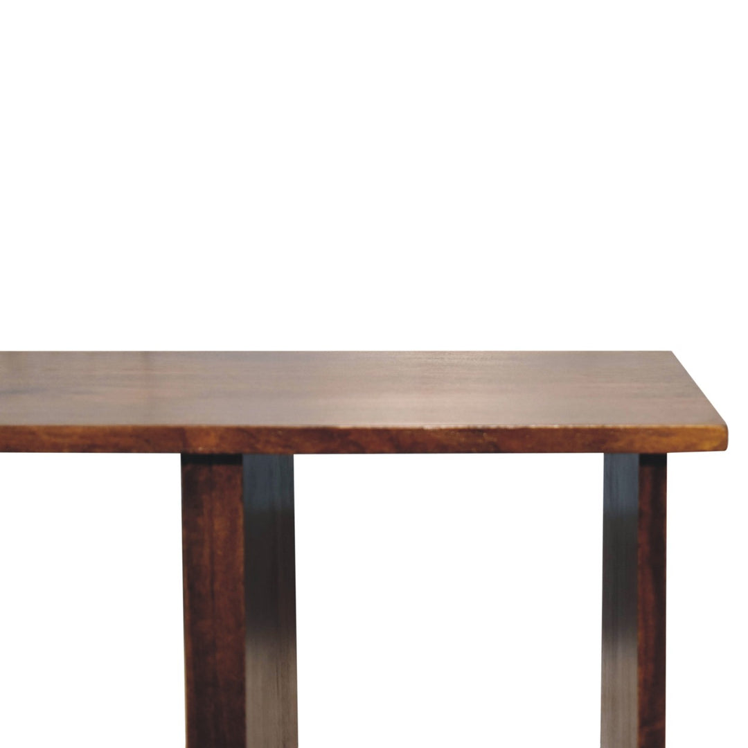 Solid Wood Triple Open Style Coffee Table, Chestnut, Dark Brown