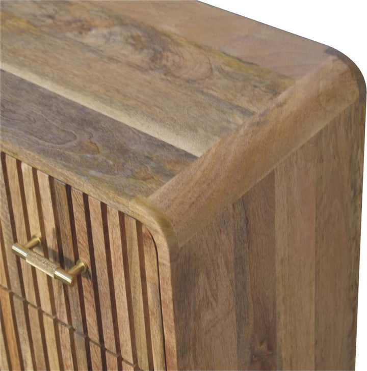 T-bar Ridged Chest, 3-Drawers, Light Brown