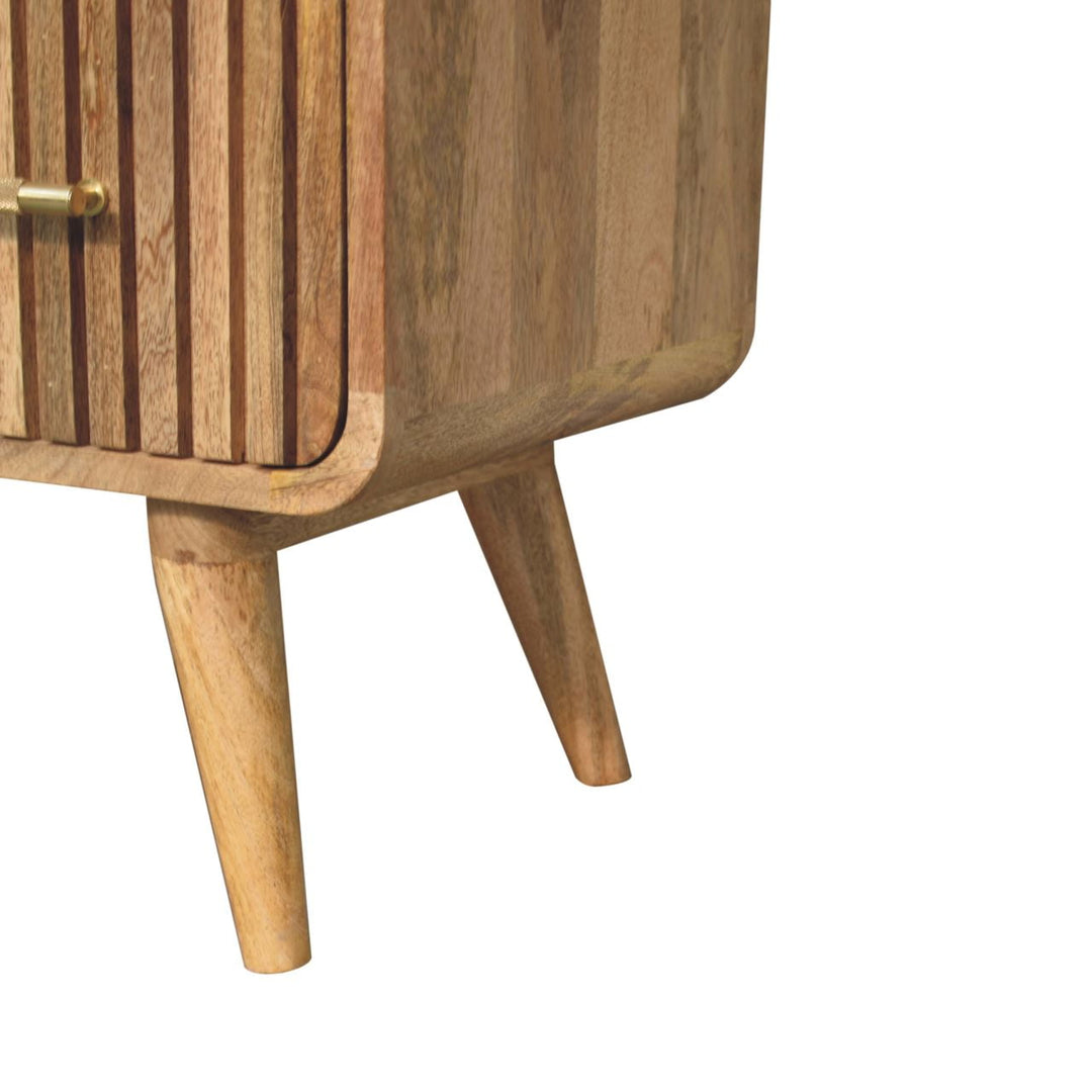 T-bar Ridged Chest, 3-Drawers, Light Brown