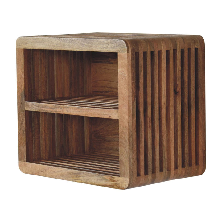 Solid Wood Soba Wall Mounted Bedside, 2-Drawers, Brown