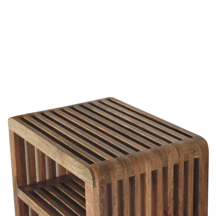 Solid Wood Soba Wall Mounted Bedside, 2-Drawers, Brown
