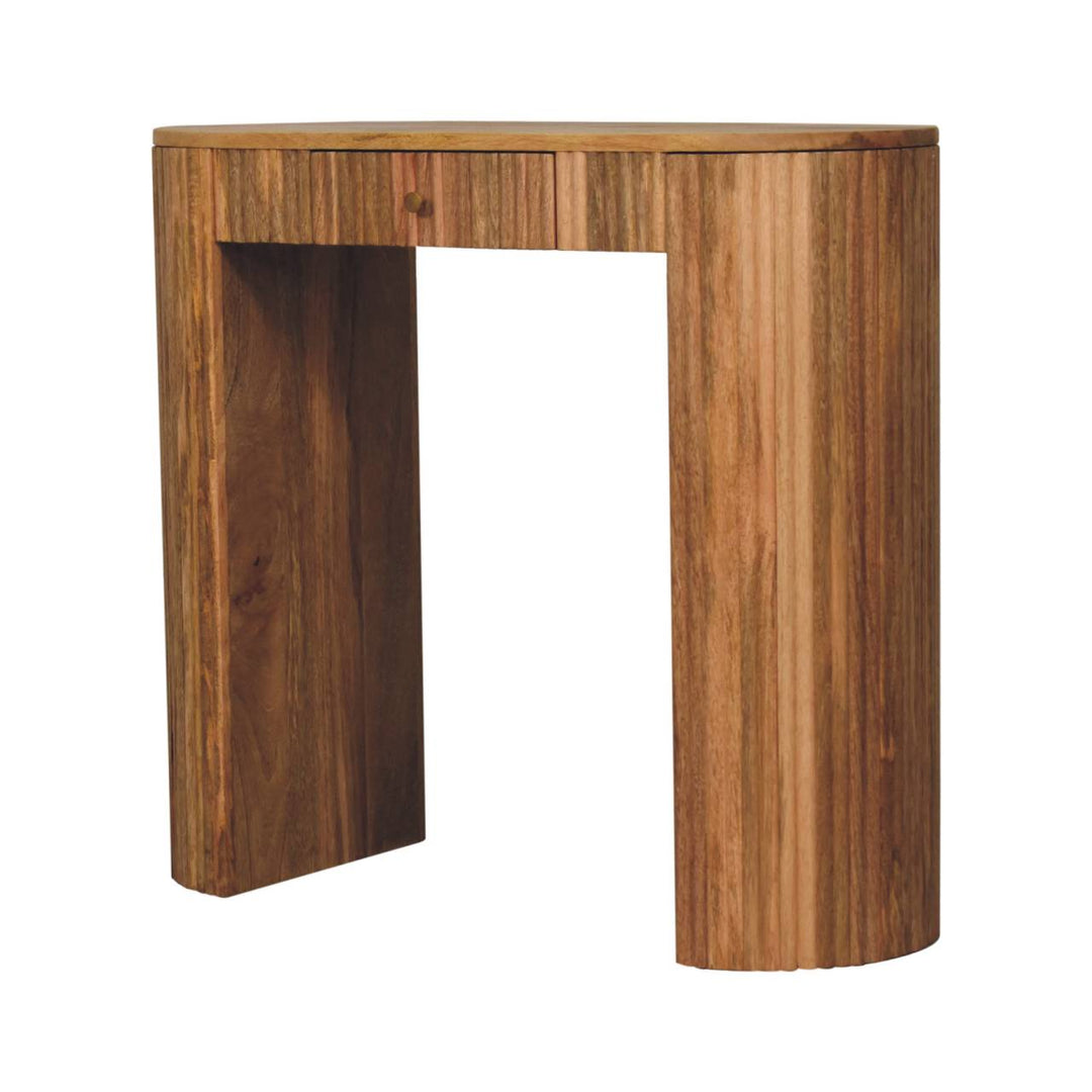Solid Wood Soba Straight Console Table, 1-Drawer, Light Brown