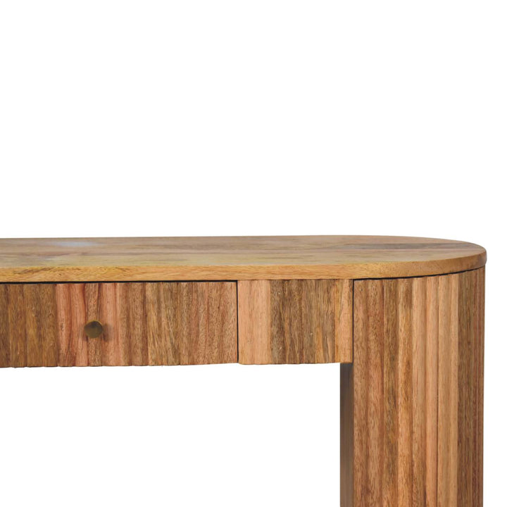 Solid Wood Soba Straight Console Table, 1-Drawer, Light Brown