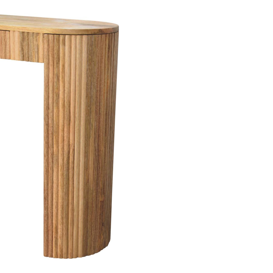 Solid Wood Soba Straight Console Table, 1-Drawer, Light Brown