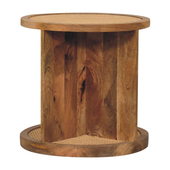 Solid Wood Close-knit Corner End Table, Light Brown