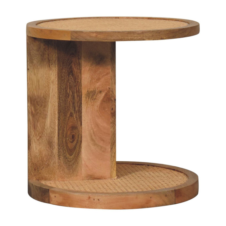 Solid Wood Close-knit Corner End Table, Light Brown