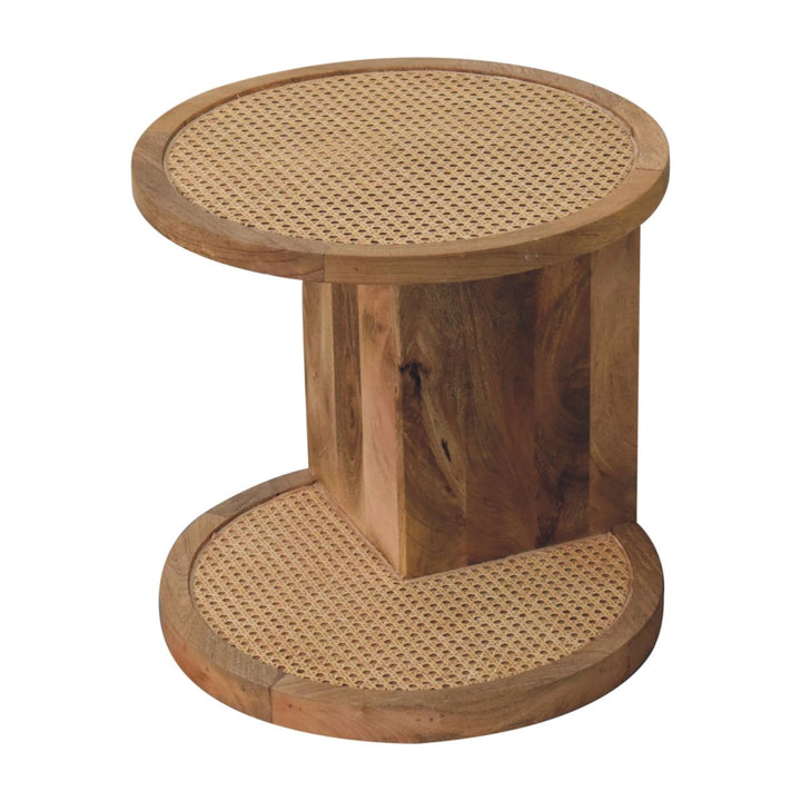 Solid Wood Close-knit Corner End Table, Light Brown