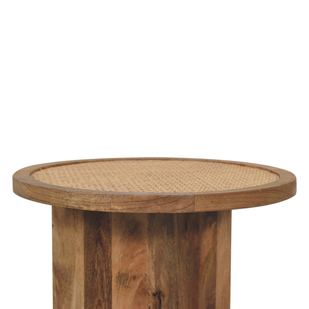Solid Wood Close-knit Corner End Table, Light Brown