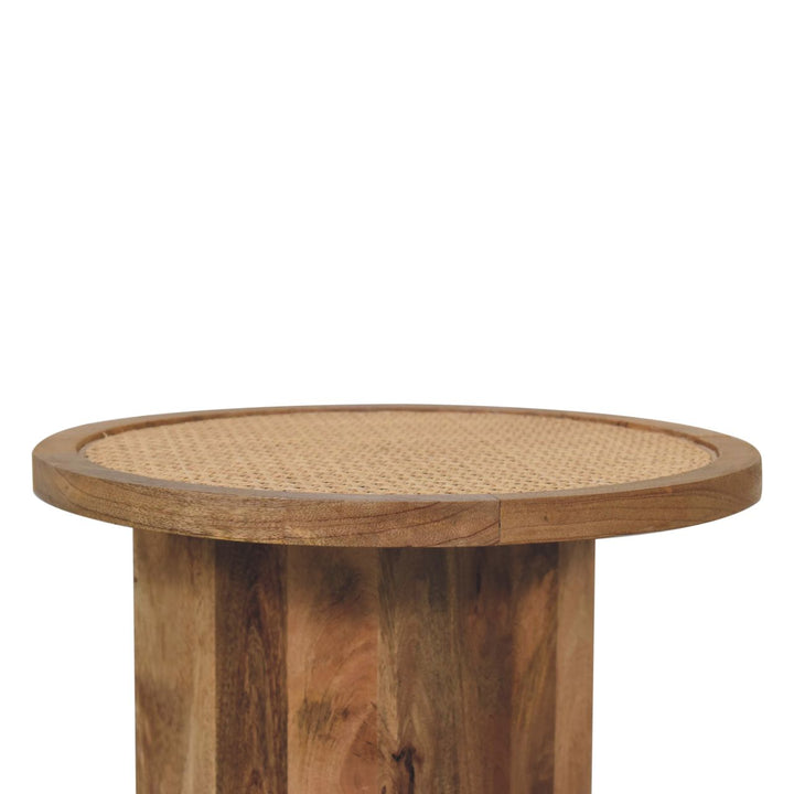 Solid Wood Close-knit Corner End Table, Light Brown
