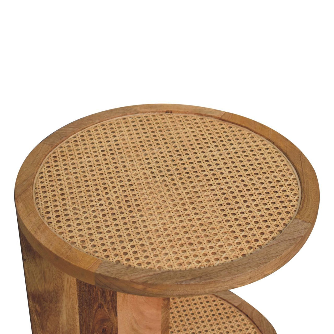 Solid Wood Close-knit Corner End Table, Light Brown