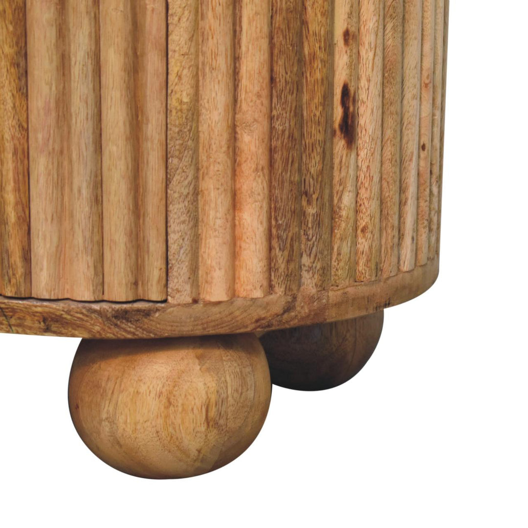 Solid Wood Soba Ball 3-Drawer Bedside, Oak