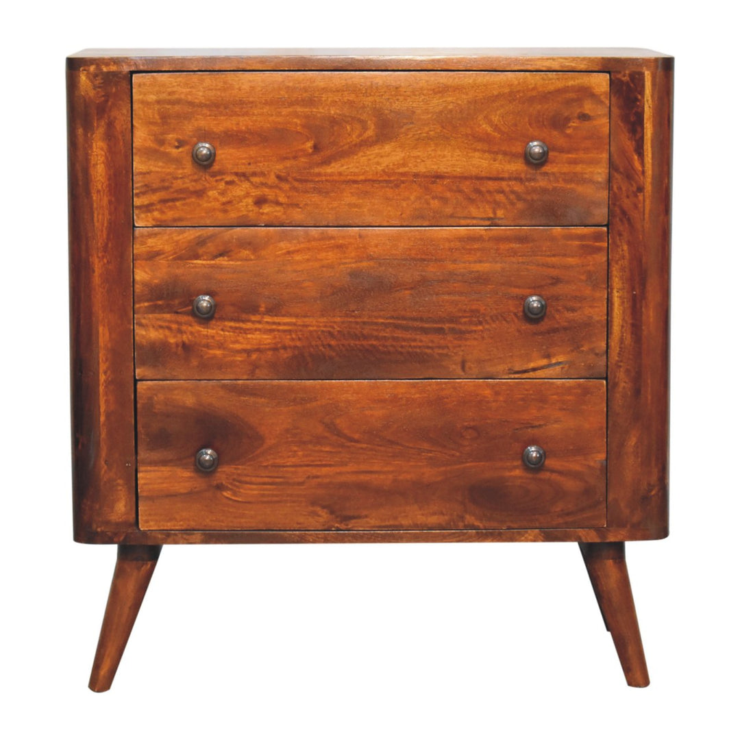 Solid Wood Bera Chest, 3 Drawers, Brown