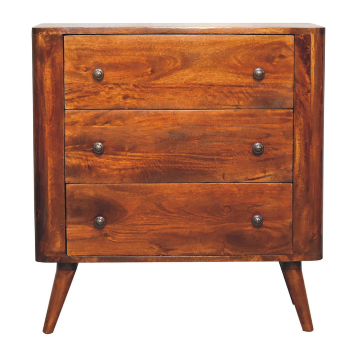 Solid Wood Bera Chest, 3 Drawers, Brown