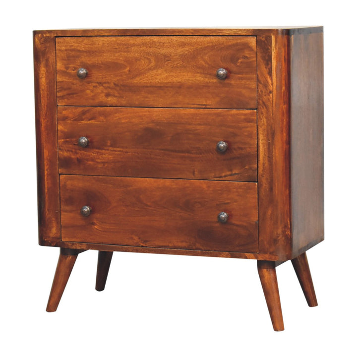 Solid Wood Bera Chest, 3 Drawers, Brown