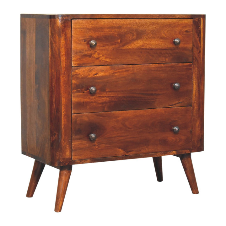Solid Wood Bera Chest, 3 Drawers, Brown