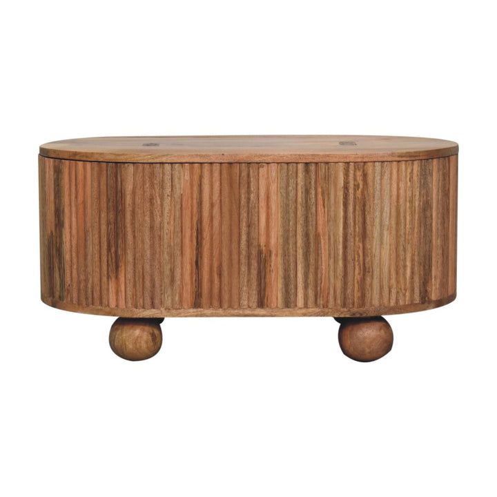 Solid Wood Soba Ball Lid-Up Coffee Table, Light Brown