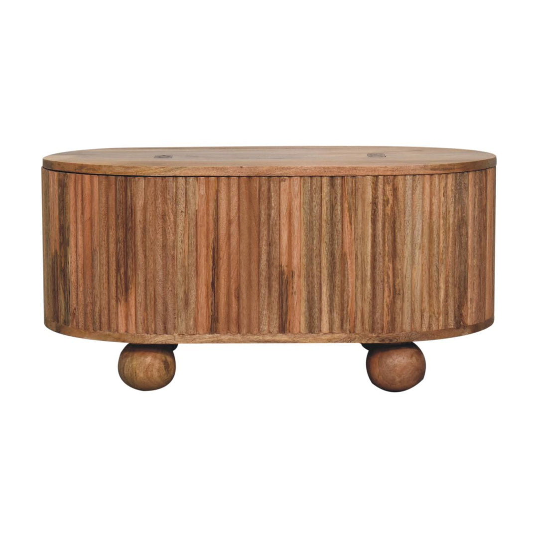 Solid Wood Soba Ball Lid-Up Coffee Table, Light Brown