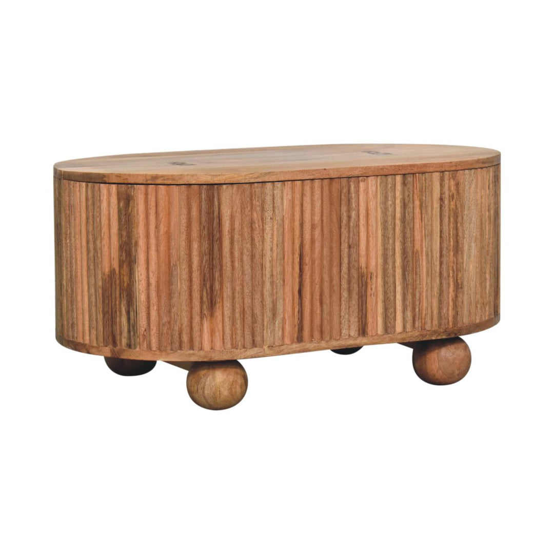 Solid Wood Soba Ball Lid-Up Coffee Table, Light Brown