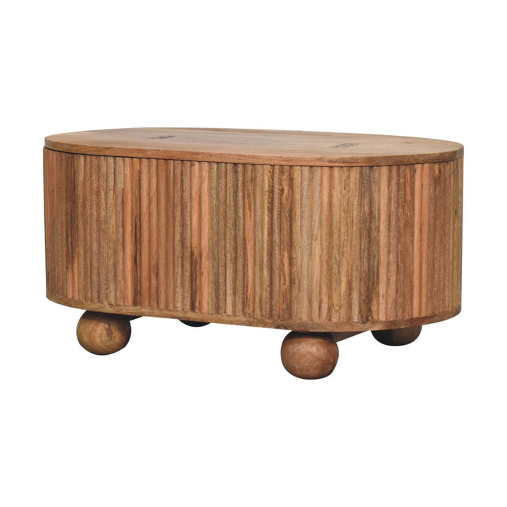 Solid Wood Soba Ball Lid-Up Coffee Table, Light Brown