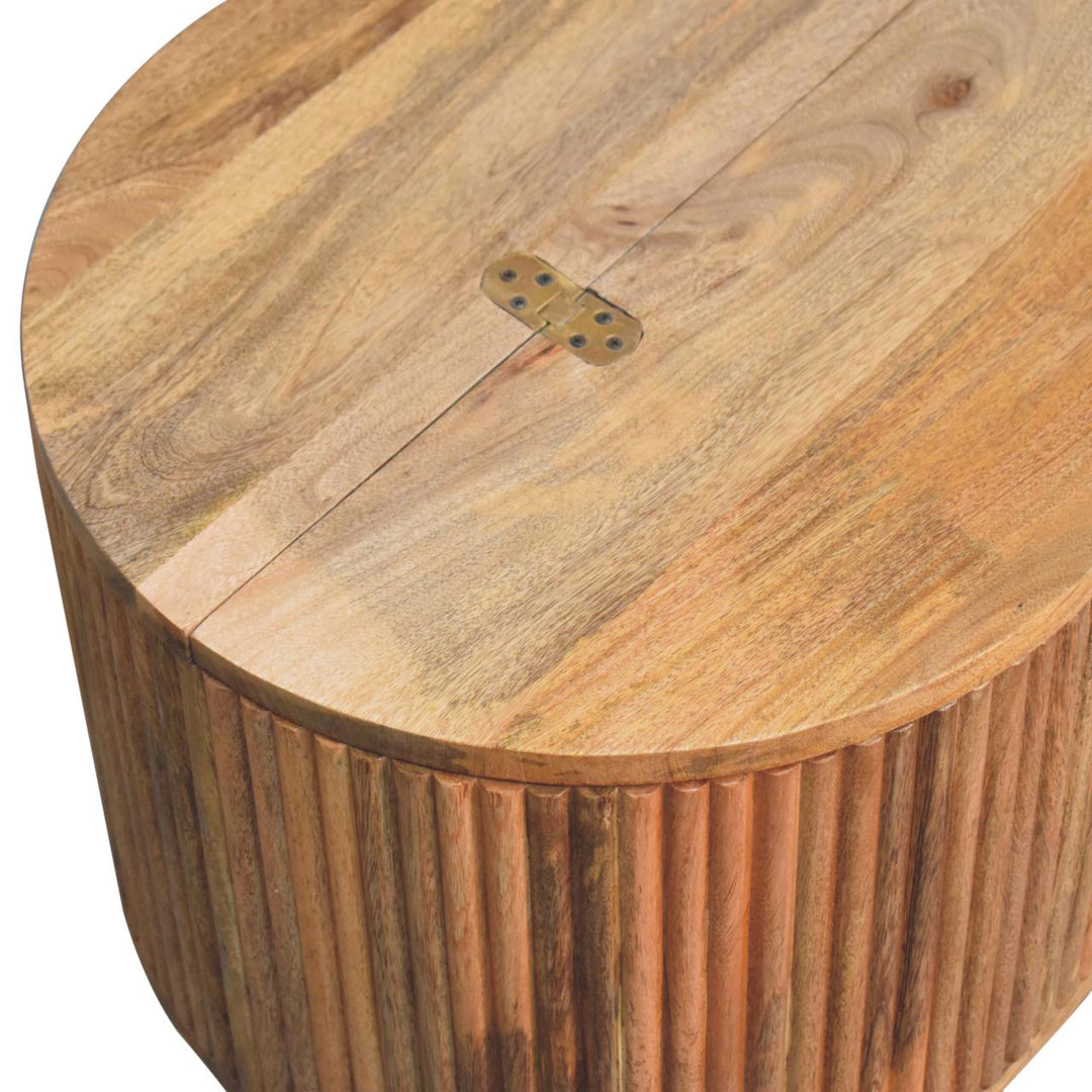 Solid Wood Soba Ball Lid-Up Coffee Table, Light Brown