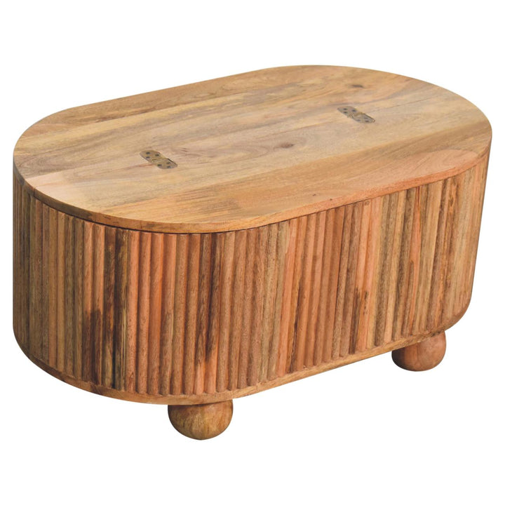 Solid Wood Soba Ball Lid-Up Coffee Table, Light Brown
