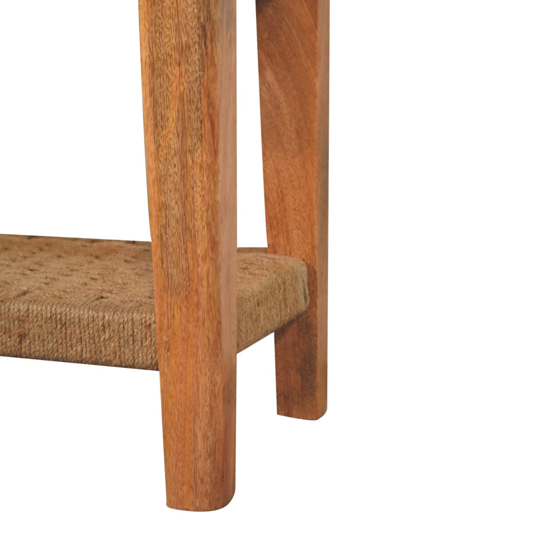 Rope Coffee Table, Open Shelf, Light Brown