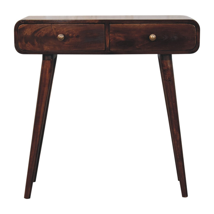 Solid Wood California Walnut Curved Hallway Table