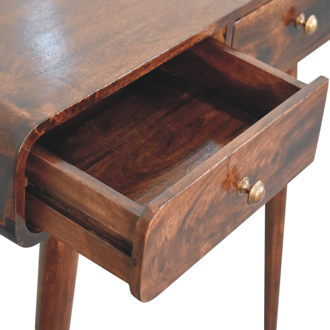 Solid Wood California Walnut Curved Hallway Table