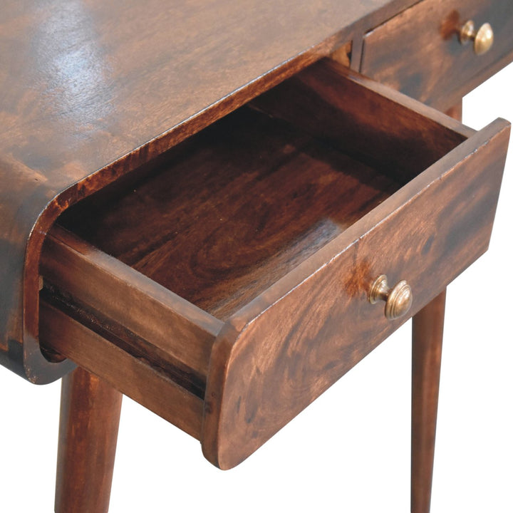 Solid Wood California Walnut Curved Hallway Table