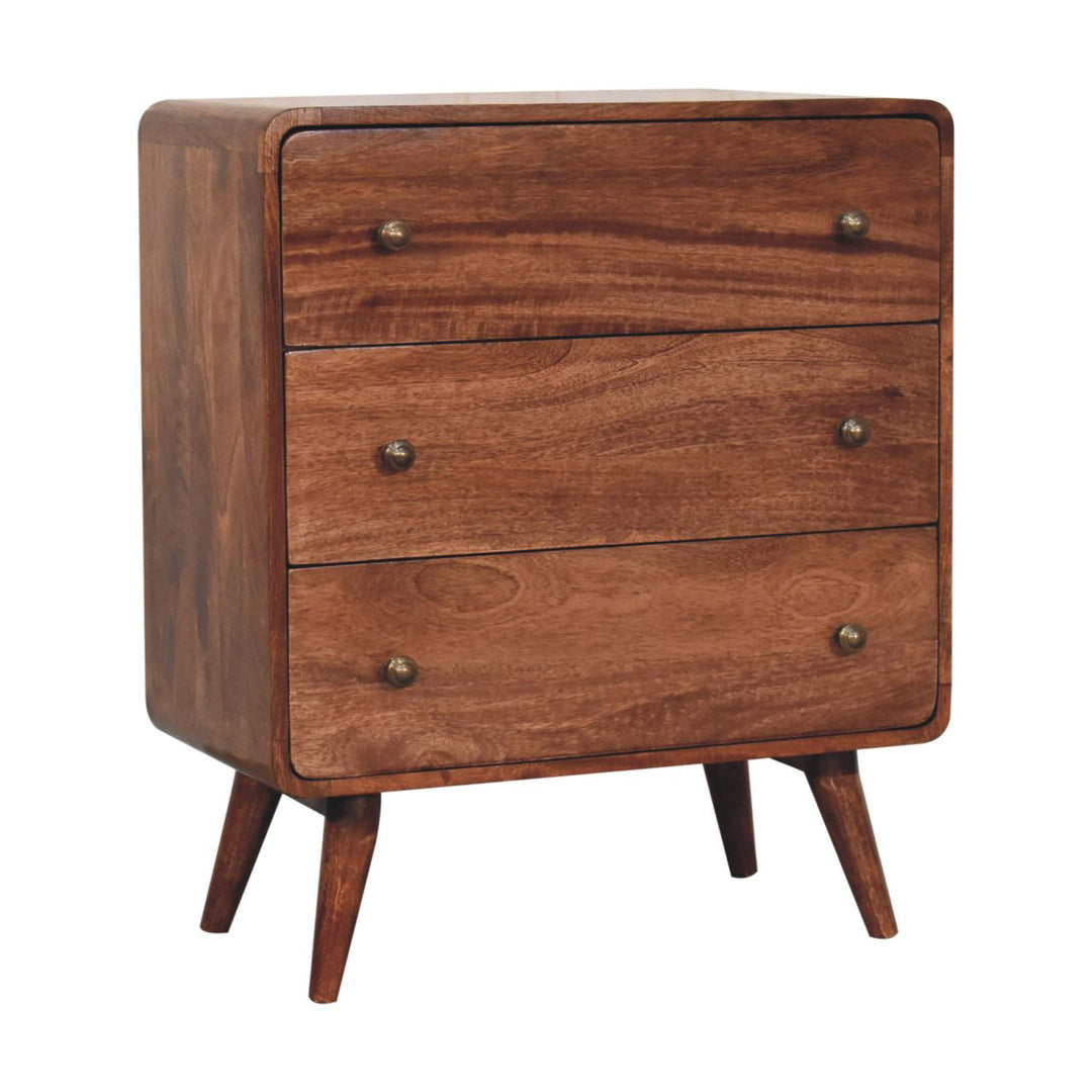 Solid Wood Curved Honey Caramel Chest